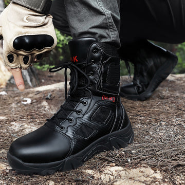 Men’s Tactical Military Boots – Breathable Non-Slip Outdoor Hiking & Work Combat Shoes with Steel Toe Protection